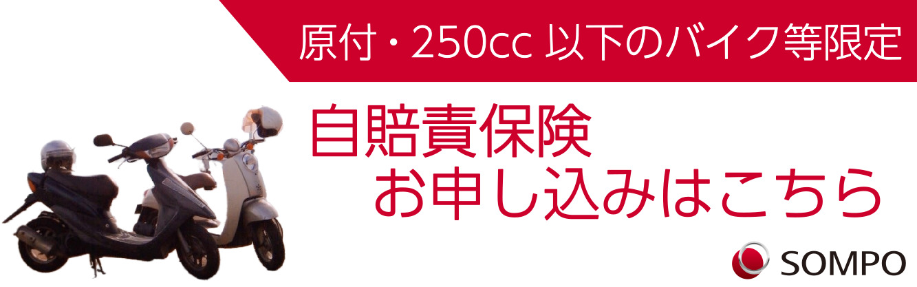 原付・250cc以下のバイク限定自賠責保険SOMPO
